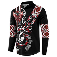 Aotearoa Toitu Te Tiriti-Honour the Treaty Button Sweatshirt Maori Taniwha Haka with Taniko and Tukutuku LT03 - Polynesian Pride