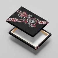 Aotearoa Toitu Te Tiriti-Honour the Treaty Canvas Wall Art Maori Taniwha Haka with Taniko and Tukutuku LT03 - Polynesian Pride