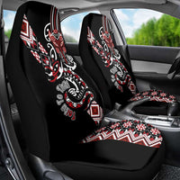 Aotearoa Toitu Te Tiriti-Honour the Treaty Car Seat Cover Maori Taniwha Haka with Taniko and Tukutuku LT03 - Polynesian Pride