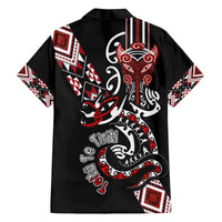 Aotearoa Toitu Te Tiriti-Honour the Treaty Family Matching Off The Shoulder Long Sleeve Dress and Hawaiian Shirt Maori Taniwha Haka with Taniko and Tukutuku LT03 - Polynesian Pride