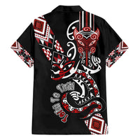 Aotearoa Toitu Te Tiriti-Honour the Treaty Family Matching Tank Maxi Dress and Hawaiian Shirt Maori Taniwha Haka with Taniko and Tukutuku LT03 - Polynesian Pride