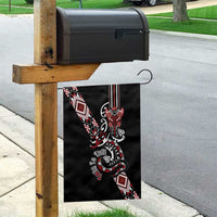 Aotearoa Toitu Te Tiriti-Honour the Treaty Garden Flag Maori Taniwha Haka with Taniko and Tukutuku LT03 - Polynesian Pride