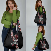 Aotearoa Toitu Te Tiriti-Honour the Treaty Grocery Bag Maori Taniwha Haka with Taniko and Tukutuku LT03 - Polynesian Pride