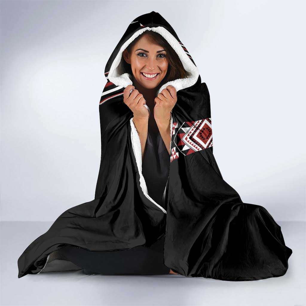 Aotearoa Toitu Te Tiriti-Honour the Treaty Hooded Blanket Maori Taniwha Haka with Taniko and Tukutuku LT03 - Polynesian Pride