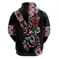 Aotearoa Toitu Te Tiriti-Honour the Treaty Hoodie Maori Taniwha Haka with Taniko and Tukutuku LT03 - Polynesian Pride