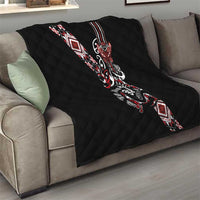 Aotearoa Toitu Te Tiriti-Honour the Treaty Quilt Maori Taniwha Haka with Taniko and Tukutuku LT03 - Polynesian Pride
