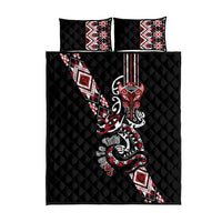 Aotearoa Toitu Te Tiriti-Honour the Treaty Quilt Bed Set Maori Taniwha Haka with Taniko and Tukutuku LT03 - Polynesian Pride