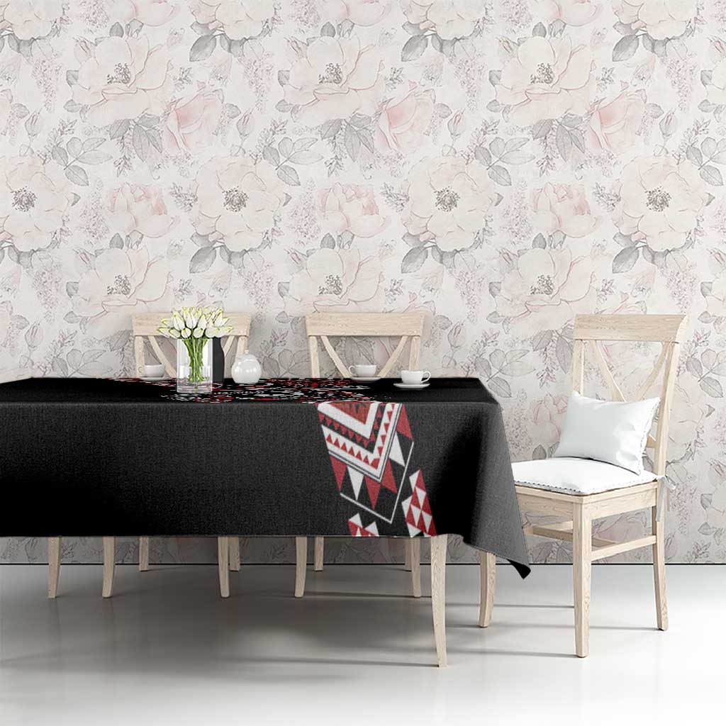 Aotearoa Toitu Te Tiriti-Honour the Treaty Tablecloth Maori Taniwha Haka with Taniko and Tukutuku LT03 - Polynesian Pride