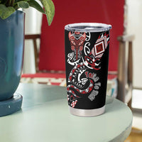 Aotearoa Toitu Te Tiriti-Honour the Treaty Tumbler Cup Maori Taniwha Haka with Taniko and Tukutuku LT03 - Polynesian Pride