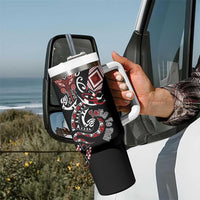 Aotearoa Toitu Te Tiriti-Honour the Treaty Tumbler With Handle Maori Taniwha Haka with Taniko and Tukutuku LT03 - Polynesian Pride