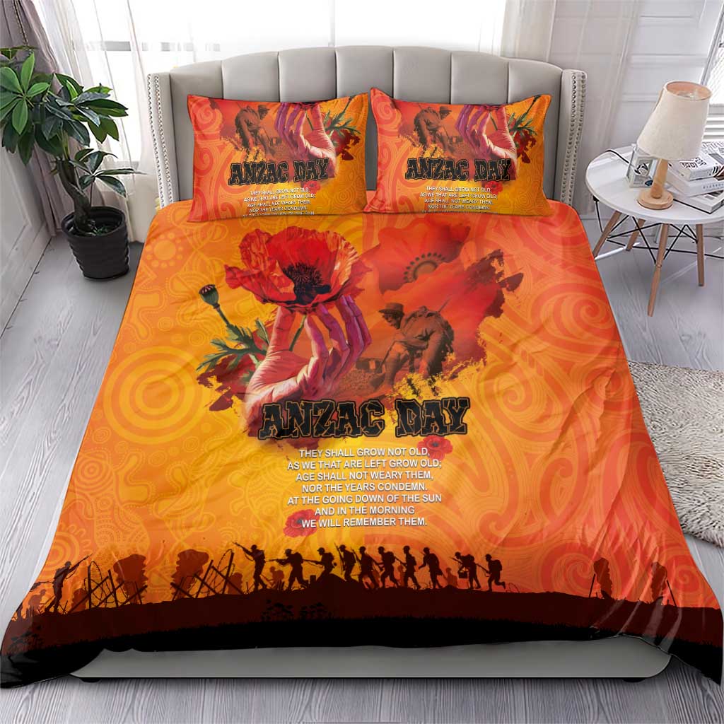 Australia and New Zealand ANZAC Day Bedding Set Soldiers Memories - Red Poppies with Aboriginal and Maori Art LT03 - Polynesian Pride