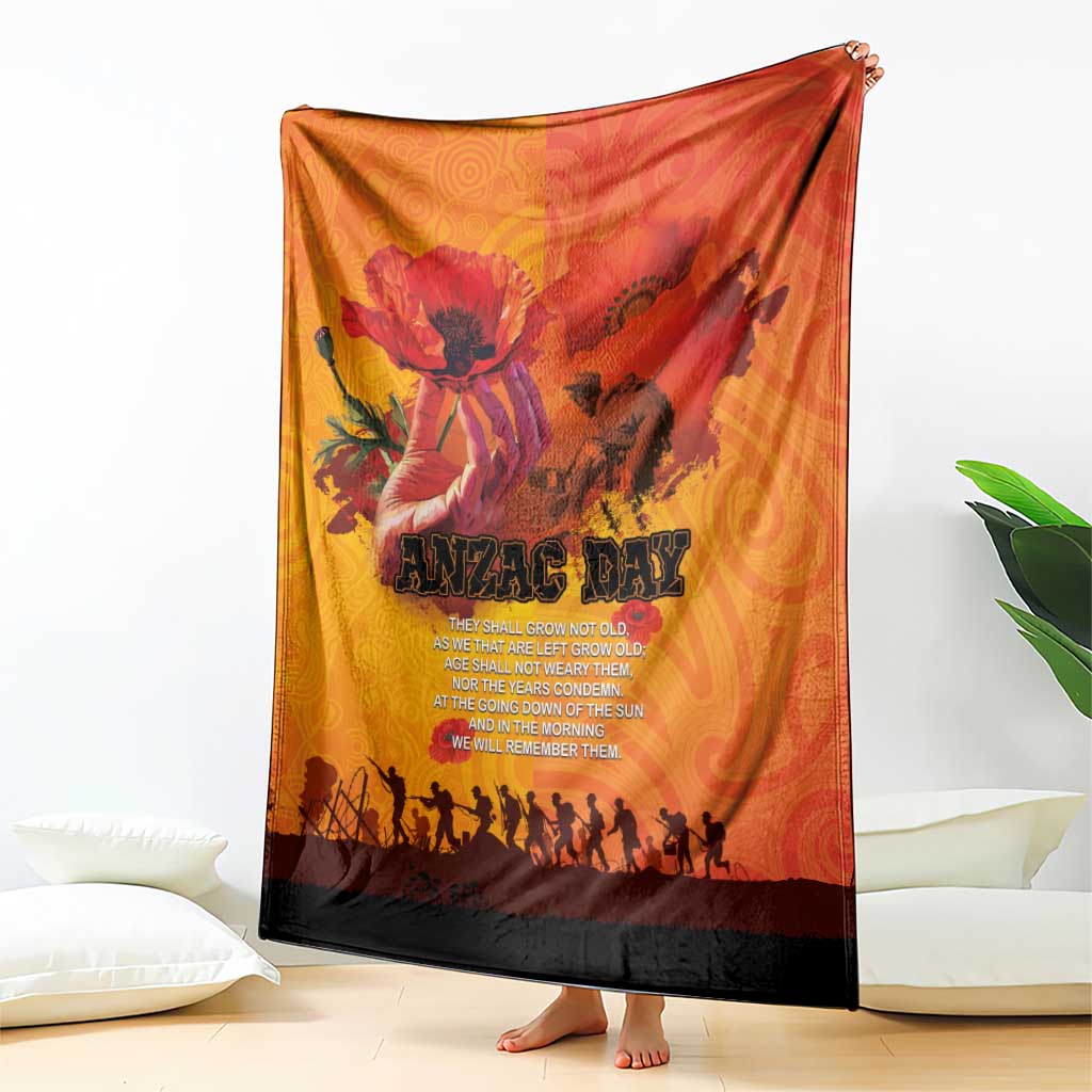 Australia and New Zealand ANZAC Day Blanket Soldiers Memories - Red Poppies with Aboriginal and Maori Art LT03 - Polynesian Pride