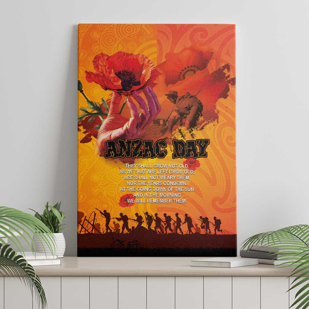 Australia and New Zealand ANZAC Day Canvas Wall Art Soldiers Memories - Red Poppies with Aboriginal and Maori Art LT03 - Polynesian Pride