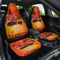 Australia and New Zealand ANZAC Day Car Seat Cover Soldiers Memories - Red Poppies with Aboriginal and Maori Art LT03 One Size Orange-Yellow - Polynesian Pride