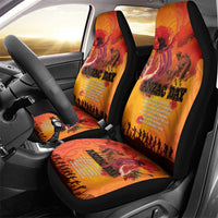 Australia and New Zealand ANZAC Day Car Seat Cover Soldiers Memories - Red Poppies with Aboriginal and Maori Art LT03 - Polynesian Pride