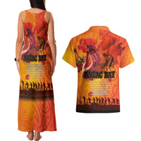 Australia and New Zealand ANZAC Day Couples Matching Tank Maxi Dress and Hawaiian Shirt Soldiers Memories - Red Poppies with Aboriginal and Maori Art LT03 - Polynesian Pride