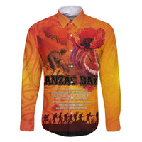 Australia and New Zealand ANZAC Day Family Matching Long Sleeve Bodycon Dress and Hawaiian Shirt Soldiers Memories - Red Poppies with Aboriginal and Maori Art LT03 Dad's Shirt - Long Sleeve Orange-Yellow - Polynesian Pride
