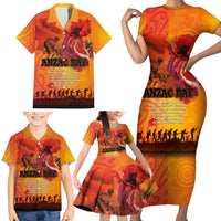 Australia and New Zealand ANZAC Day Family Matching Short Sleeve Bodycon Dress and Hawaiian Shirt Soldiers Memories - Red Poppies with Aboriginal and Maori Art LT03 - Polynesian Pride