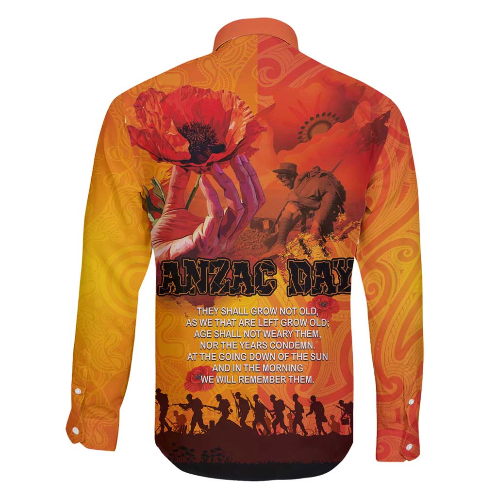 Australia and New Zealand ANZAC Day Family Matching Short Sleeve Bodycon Dress and Hawaiian Shirt Soldiers Memories - Red Poppies with Aboriginal and Maori Art LT03 - Polynesian Pride