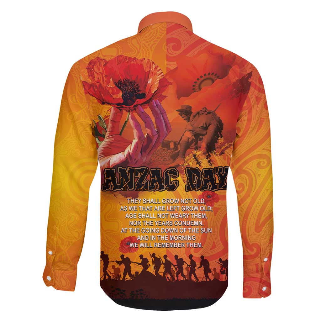 Australia and New Zealand ANZAC Day Family Matching Summer Maxi Dress and Hawaiian Shirt Soldiers Memories - Red Poppies with Aboriginal and Maori Art LT03 - Polynesian Pride