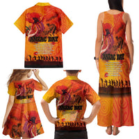Australia and New Zealand ANZAC Day Family Matching Tank Maxi Dress and Hawaiian Shirt Soldiers Memories - Red Poppies with Aboriginal and Maori Art LT03 - Polynesian Pride