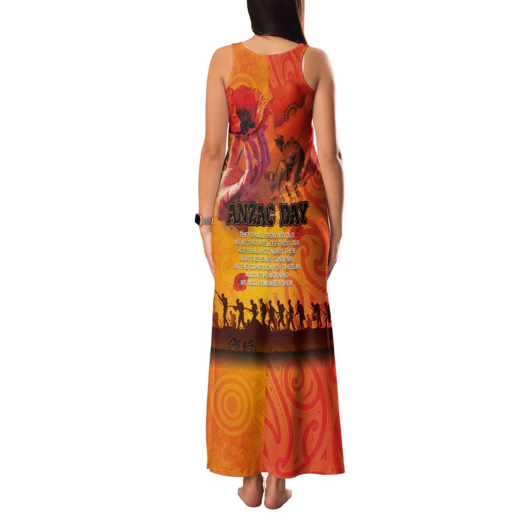 Australia and New Zealand ANZAC Day Family Matching Tank Maxi Dress and Hawaiian Shirt Soldiers Memories - Red Poppies with Aboriginal and Maori Art LT03 - Polynesian Pride