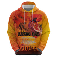 Australia and New Zealand ANZAC Day Hoodie Soldiers Memories - Red Poppies with Aboriginal and Maori Art LT03 - Polynesian Pride