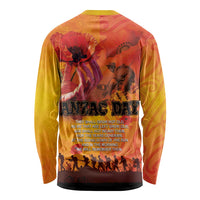 Australia and New Zealand ANZAC Day Long Sleeve Shirt Soldiers Memories - Red Poppies with Aboriginal and Maori Art LT03 - Polynesian Pride