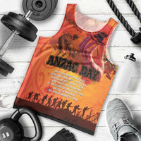 Australia and New Zealand ANZAC Day Men Tank Top Soldiers Memories - Red Poppies with Aboriginal and Maori Art LT03 - Polynesian Pride