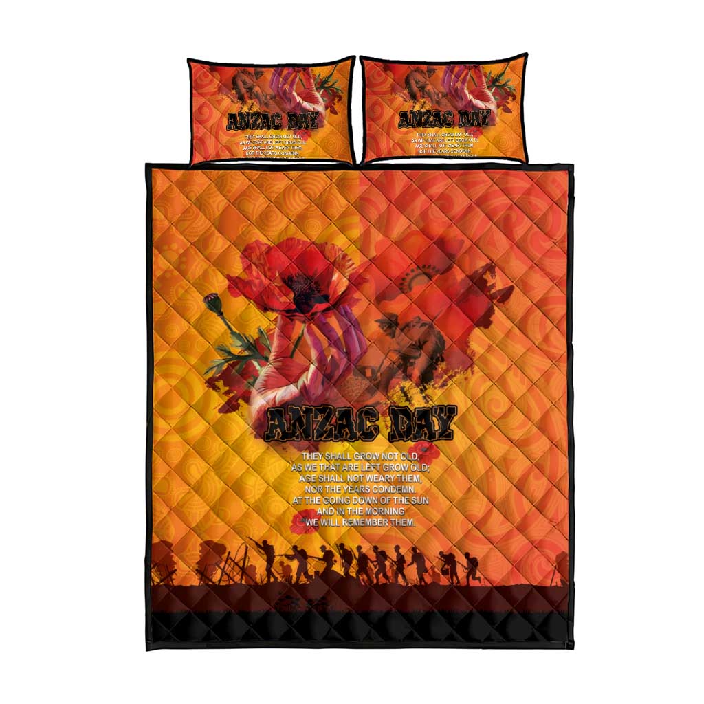 Australia and New Zealand ANZAC Day Quilt Bed Set Soldiers Memories - Red Poppies with Aboriginal and Maori Art LT03 - Polynesian Pride