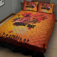 Australia and New Zealand ANZAC Day Quilt Bed Set Soldiers Memories - Red Poppies with Aboriginal and Maori Art LT03 - Polynesian Pride