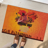 Australia and New Zealand ANZAC Day Rubber Doormat Soldiers Memories - Red Poppies with Aboriginal and Maori Art LT03 - Polynesian Pride