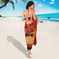 Australia and New Zealand ANZAC Day Sarong Soldiers Memories - Red Poppies with Aboriginal and Maori Art LT03 - Polynesian Pride