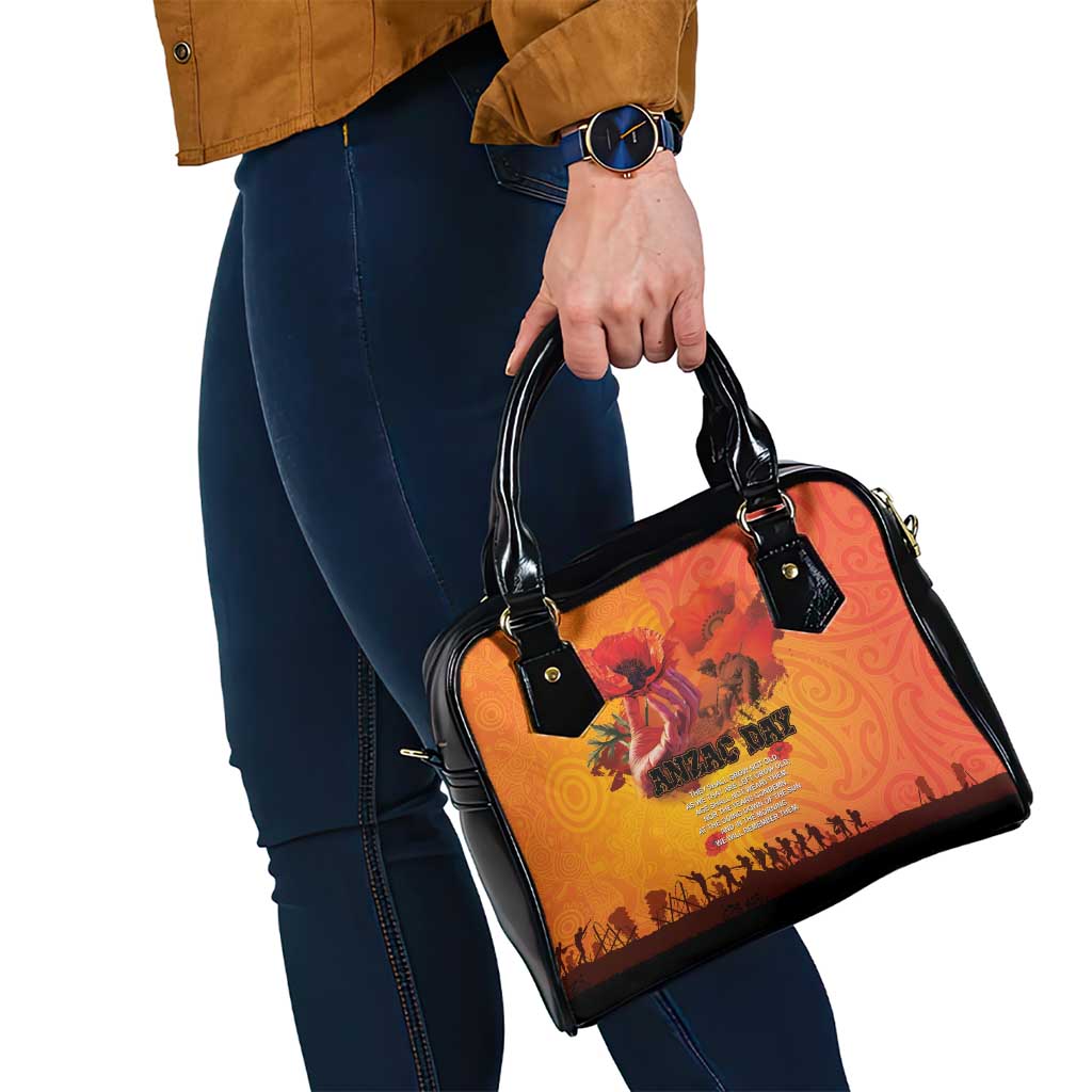 Australia and New Zealand ANZAC Day Shoulder Handbag Soldiers Memories - Red Poppies with Aboriginal and Maori Art LT03 - Polynesian Pride