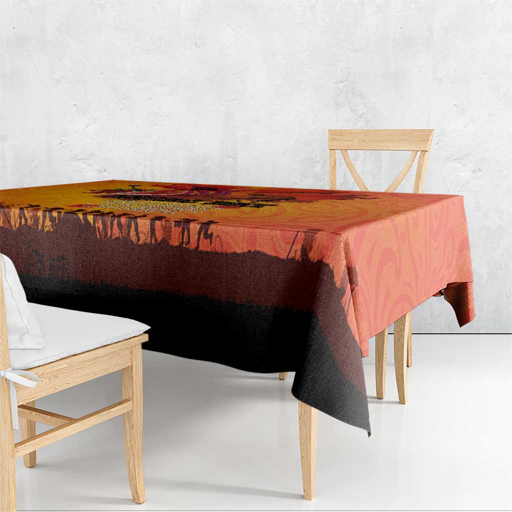 Australia and New Zealand ANZAC Day Tablecloth Soldiers Memories - Red Poppies with Aboriginal and Maori Art LT03 - Polynesian Pride