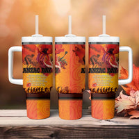 Australia and New Zealand ANZAC Day Tumbler With Handle Soldiers Memories - Red Poppies with Aboriginal and Maori Art LT03 - Polynesian Pride