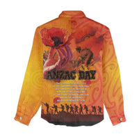 Australia and New Zealand ANZAC Day Women Casual Shirt Soldiers Memories - Red Poppies with Aboriginal and Maori Art