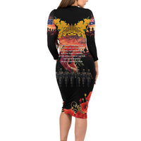 Australia ANZAC Day Family Matching Long Sleeve Bodycon Dress and Hawaiian Shirt Forever in My Thoughts LT03 - Polynesian Pride