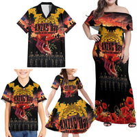 Australia ANZAC Day Family Matching Off Shoulder Maxi Dress and Hawaiian Shirt Forever in My Thoughts LT03 - Polynesian Pride