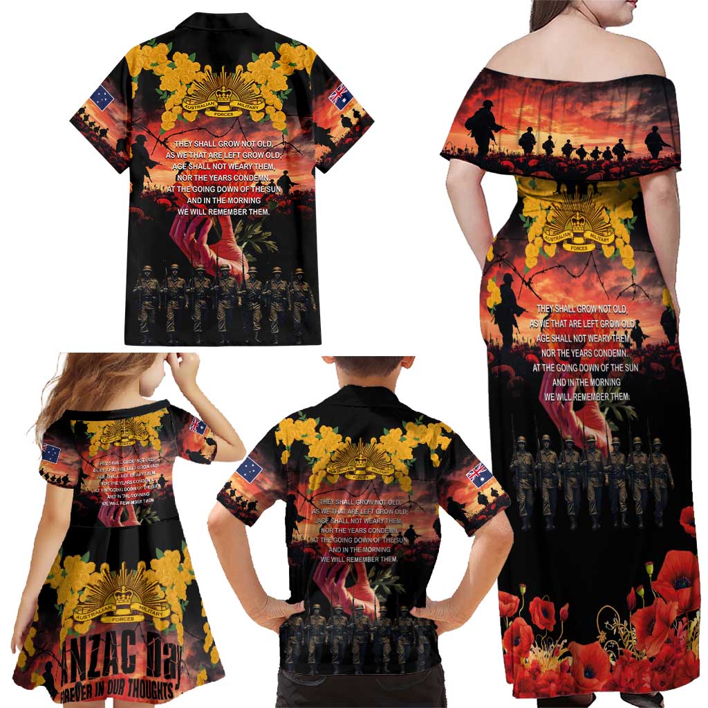 Australia ANZAC Day Family Matching Off Shoulder Maxi Dress and Hawaiian Shirt Forever in My Thoughts LT03 - Polynesian Pride