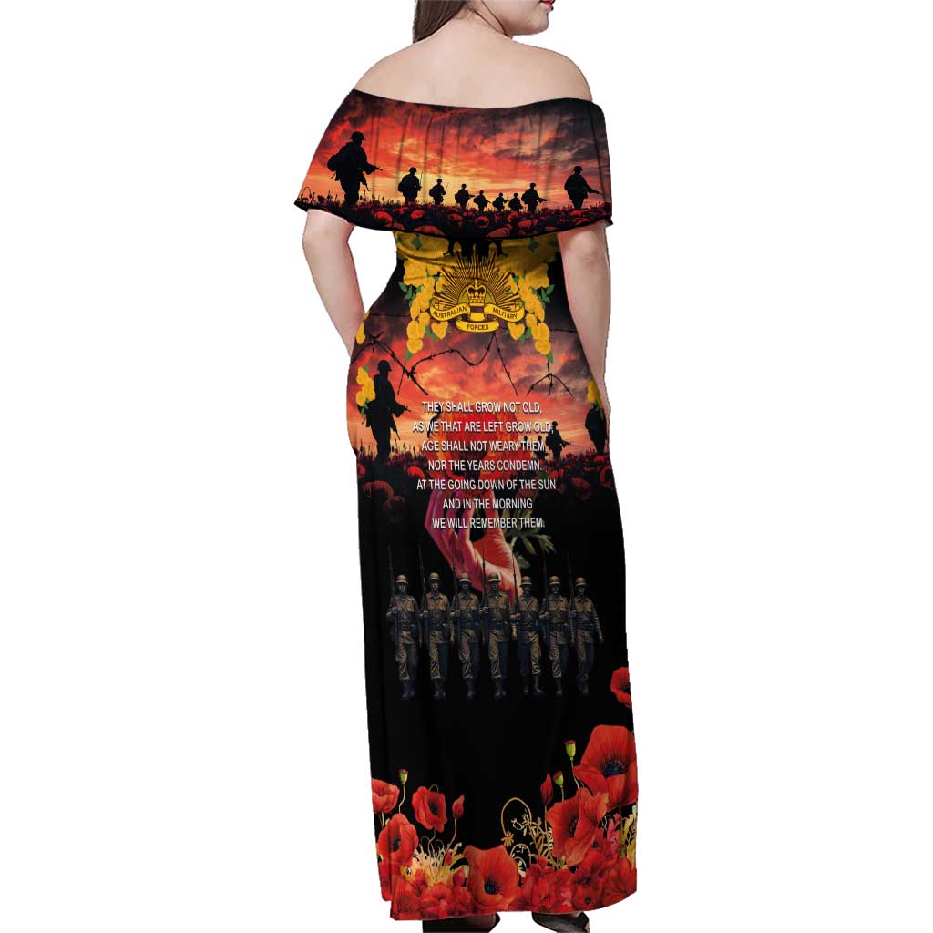 Australia ANZAC Day Family Matching Off Shoulder Maxi Dress and Hawaiian Shirt Forever in My Thoughts LT03 - Polynesian Pride