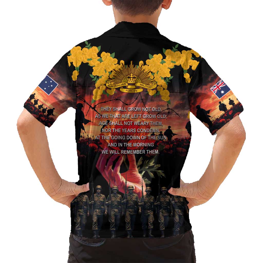 Australia ANZAC Day Family Matching Off Shoulder Short Dress and Hawaiian Shirt Forever in My Thoughts LT03 - Polynesian Pride