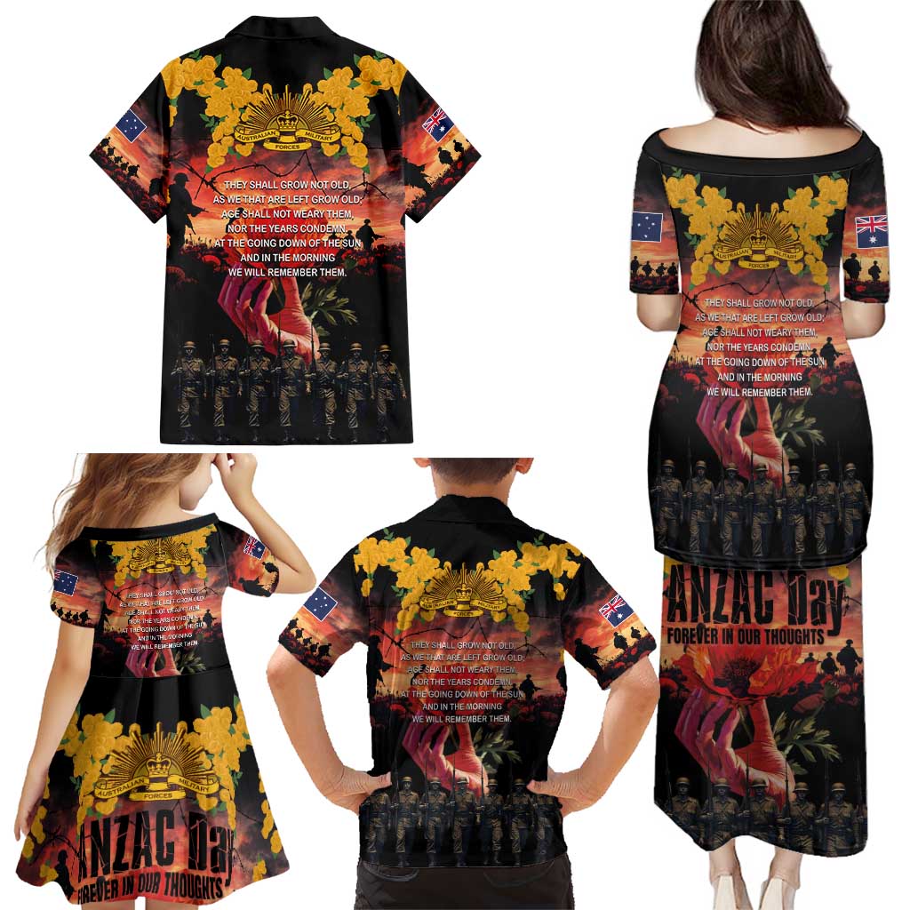 Australia ANZAC Day Family Matching Puletasi and Hawaiian Shirt Forever in My Thoughts LT03 - Polynesian Pride