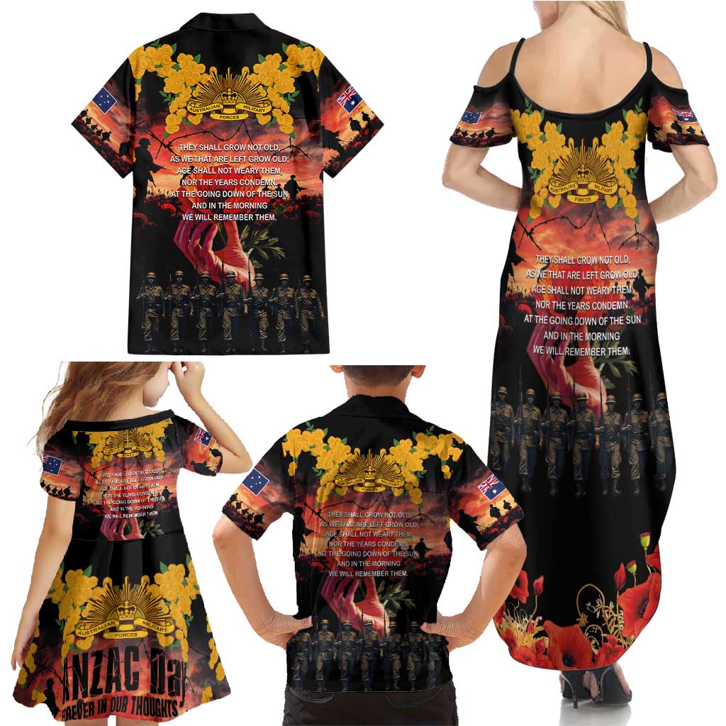 Australia ANZAC Day Family Matching Summer Maxi Dress and Hawaiian Shirt Forever in My Thoughts LT03 - Polynesian Pride
