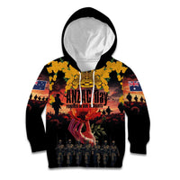 Australia ANZAC Day Kid Hoodie Forever in My Thoughts LT03 Hoodie Black - Polynesian Pride