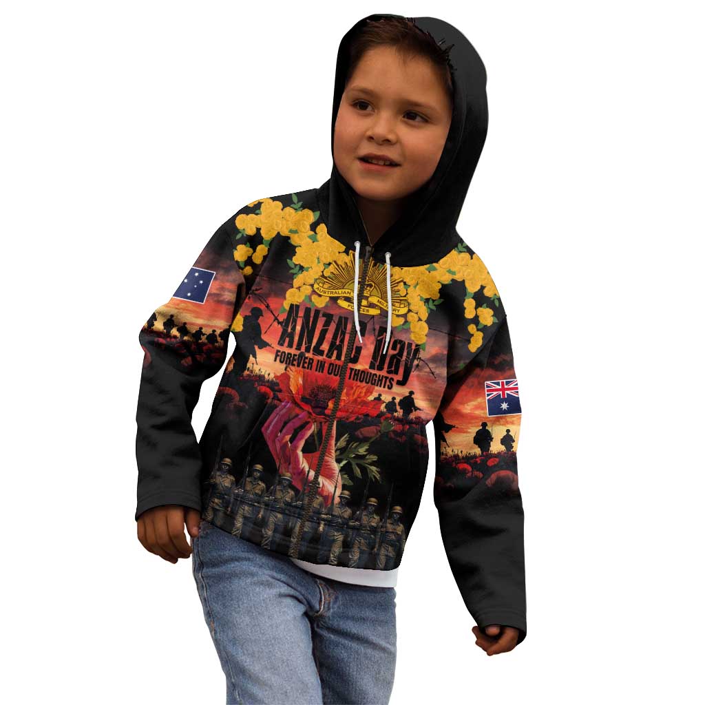 Australia ANZAC Day Kid Hoodie Forever in My Thoughts LT03 - Polynesian Pride