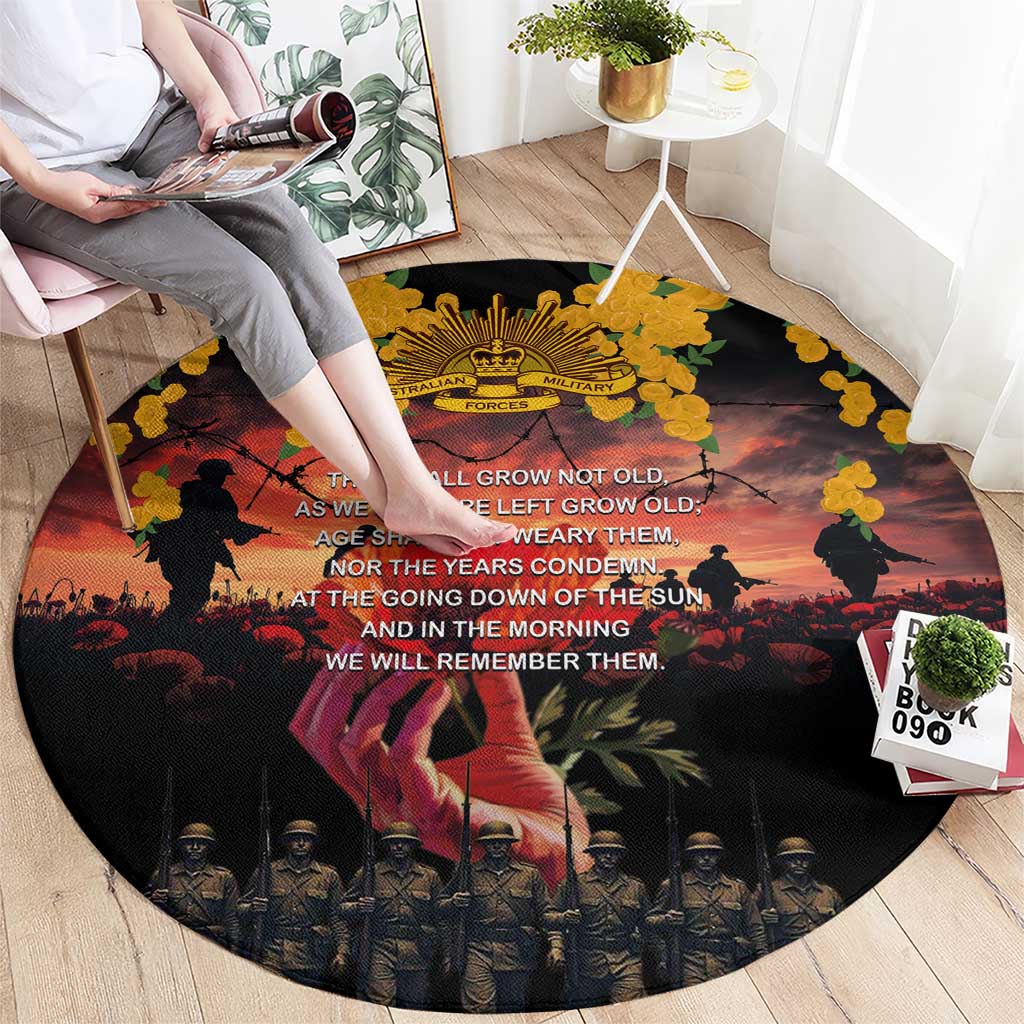 Australia ANZAC Day Round Carpet Forever in My Thoughts