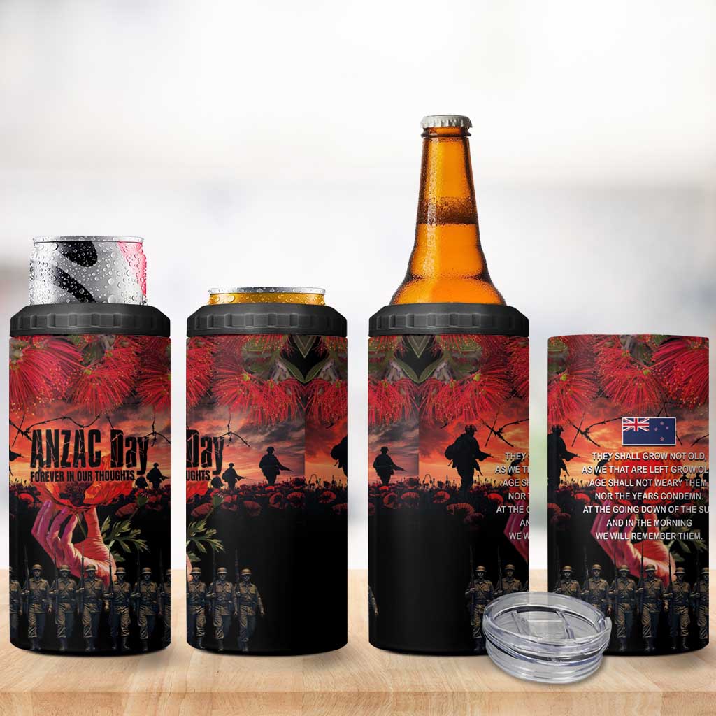 New Zealand ANZAC Day 4 in 1 Can Cooler Tumbler Forever in My Thoughts LT03 - Polynesian Pride