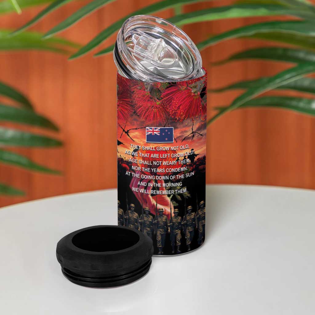 New Zealand ANZAC Day 4 in 1 Can Cooler Tumbler Forever in My Thoughts LT03 - Polynesian Pride