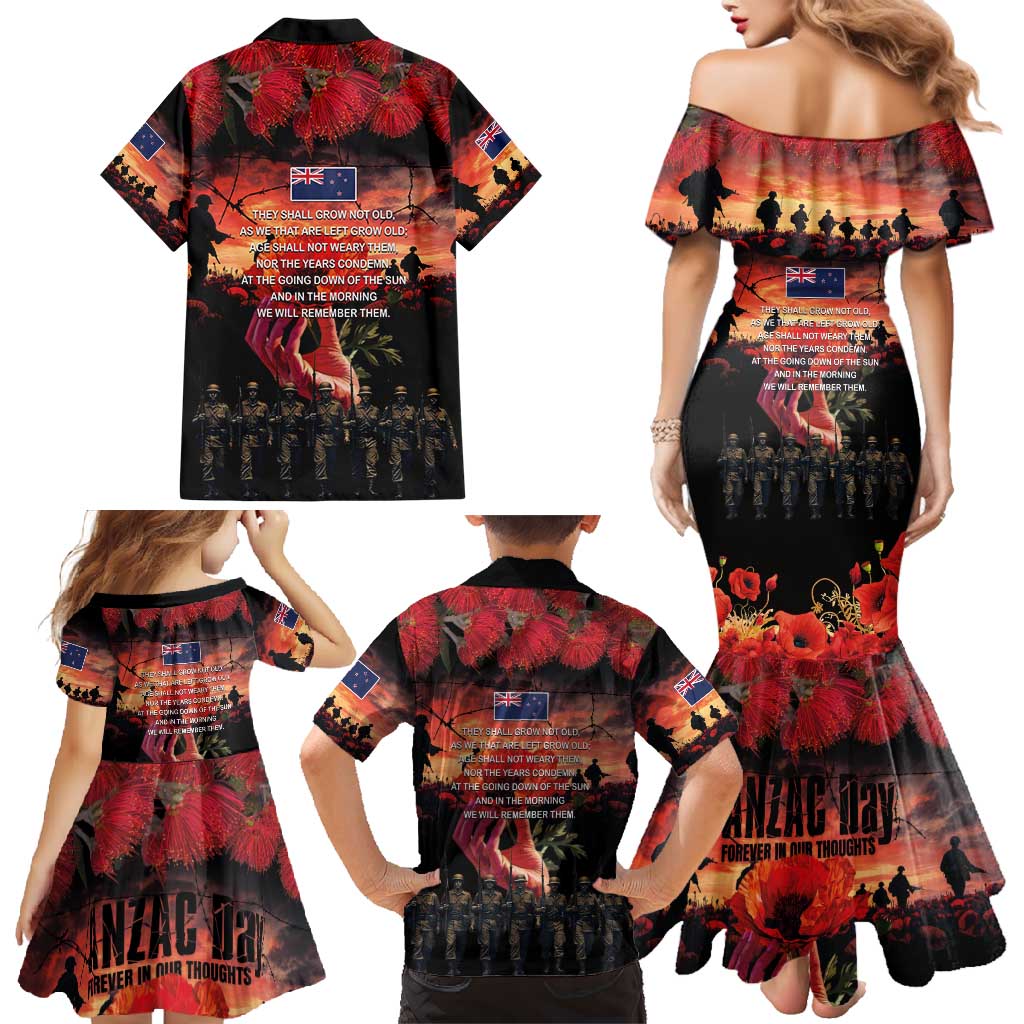 New Zealand ANZAC Day Family Matching Mermaid Dress and Hawaiian Shirt Forever in My Thoughts LT03 - Polynesian Pride
